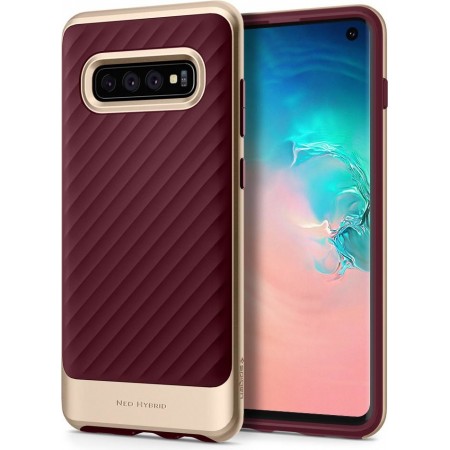 Introducing the Spigen Neo Hybrid Samsung Galaxy S10 Burgundy case, the perfect combination of style and protection for your bel