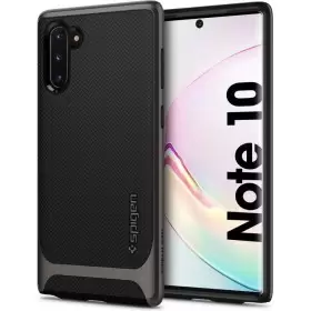 Introducing the Spigen Neo Hybrid Samsung Galaxy Note 10 Gunmetal, the ultimate fusion of style and protection.