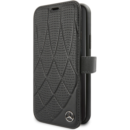 Mercedes Book Case Quilted Perf for Apple iPhone 11 (6.