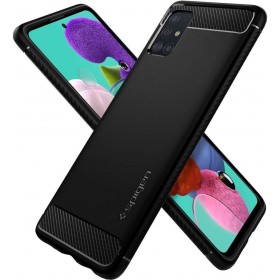 Introducing the Spigen Rugged Armor Samsung Galaxy A51 Black, the ultimate protection for your device with a touch of sleek styl
