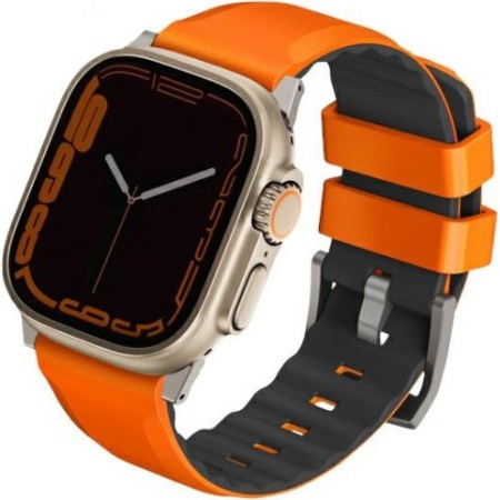 UNIQ Linus Band Apple Watch 4/5/6/7/SE/8/Ultra 44/45/49mm Airosoft Silicone orange/volt orange