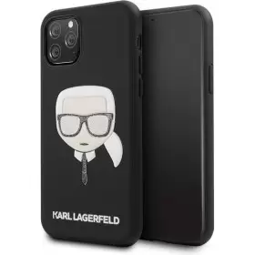 Introducing the Karl Lagerfeld KLHCN58GLBK iPhone 11 Pro black Iconik Embossed & Glitter case, a perfect blend of style and prot