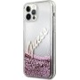 Guess Apple iPhone 12/12 Pro pink hardcase Glitter Vintage Script