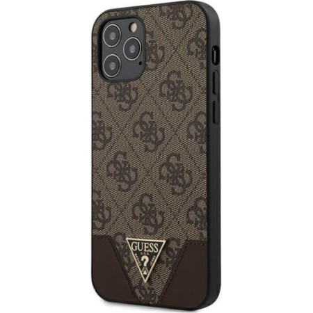 Guess GUHCP12MPU4GHBR Apple iPhone 12/12 Pro brown hardcase 4G Triangle Collection