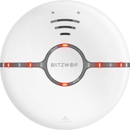 BlitzWolf® BW-IS7 WiFi Smoke Detector LED Indicator 360° Sensing Fire APP Remote Alarm