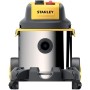 Stanley SXVC20XTE 20l Stainless Steel Wet And Dry Vacuum Cleaner With Power Tool Connectivity