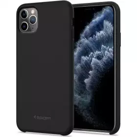 Introducing the Spigen Silicone Fit Apple iPhone 11 Pro Black, the ultimate companion for your beloved iPhone.