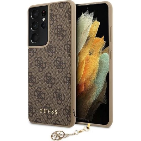 Guess GUHCS21LGF4GBR Samsung Galaxy S21 Ultra brown hardcase 4G Charms Collection