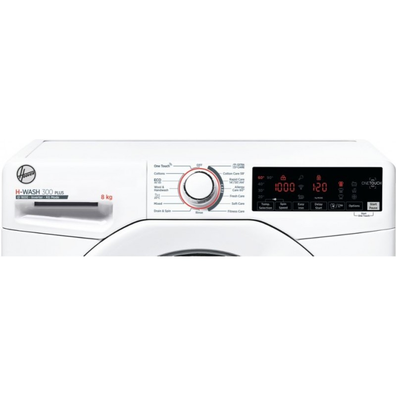 Hoover Cyprus,  Hoover H-WASH 300 PLUS H3W68TME 8KG Washing Machine - White,  Freestanding Washing Machines, Laundry, Hoover, be