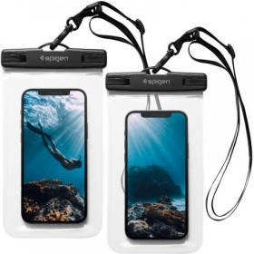 Introducing the Spigen A601 Universal Waterproof Case Crystal Clear [2 PACK], the ultimate solution to keep your valuable belong