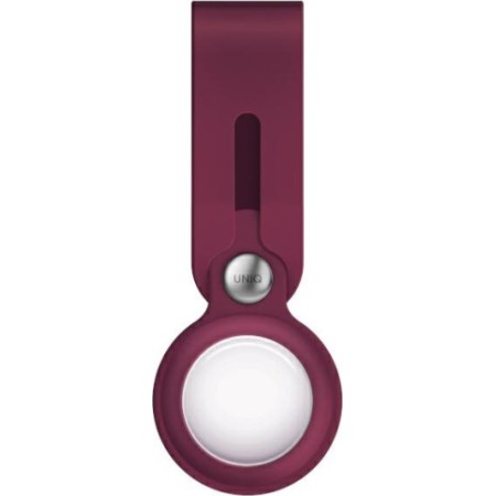 Introducing the UNIQ Vencer Silicone Apple AirTag burgundy, the perfect accessory to keep track of your belongings in style.