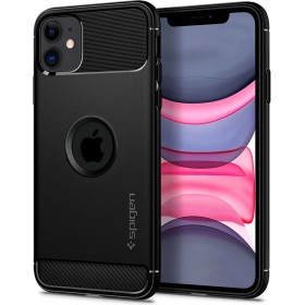 Introducing the Spigen Rugged Armor Apple iPhone 11 Black, the ultimate protective companion for your beloved device.