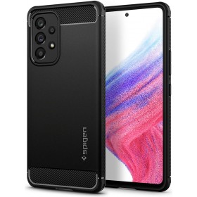 Introducing the Spigen Rugged Armor Samsung Galaxy A53 5G Matte Black Case, the ultimate blend of style and protection for your 