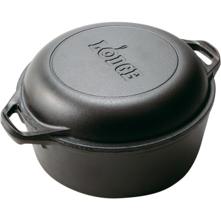 Lodge 4.73 Lt Cast Iron Double Dutch Oven L8DD3