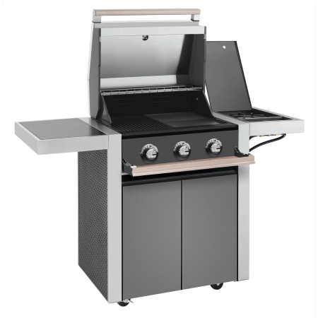 3 burner gas bbq with side burner sale