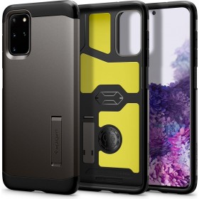 Introducing the Spigen Tough Armor Galaxy S20 Plus Gunmetal case, the ultimate blend of style, durability, and functionality.