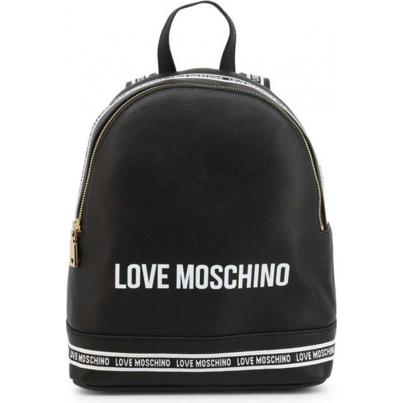 Love Moschino logo tape backpack in black