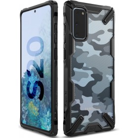 Introducing the Ringke Fusion-X Design Samsung Galaxy S20 Camo Black Case, the perfect blend of rugged protection and sleek desi