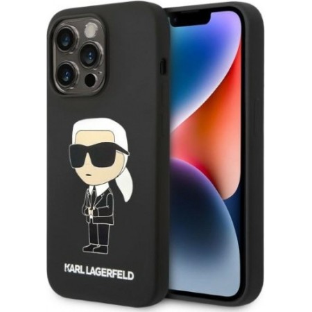 Karl Lagerfeld KLHCP14XSNIKBCK Apple iPhone 14 Pro Max hardcase black Silicone Ikonik