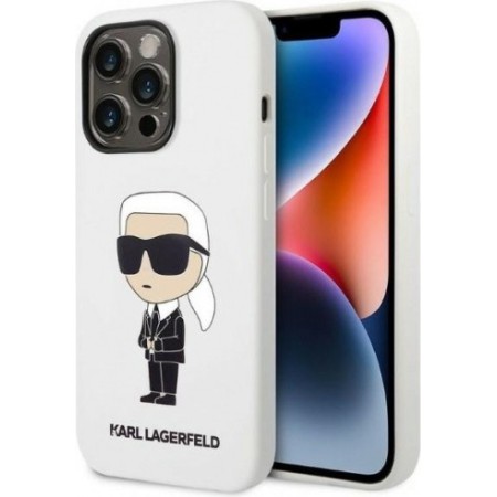 Karl Lagerfeld KLHCP14XSNIKBCH Apple iPhone 14 Pro Max hardcase white Silicone Ikonik