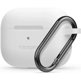 Introducing the Spigen Silicone Fit Case for AirPods Pro in White, the ultimate accessory to enhance the protection and style of