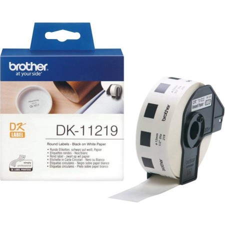 Brother DK11219 White Round Paper Labels