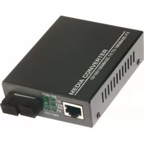 MC212CS fiber optic converter enabling connection of the Ethernet network with a fiber optic network.
