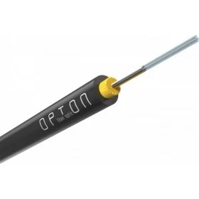 Universal drop type fiber optic cable for indoor and outdoor use. The outer shell (about 0.