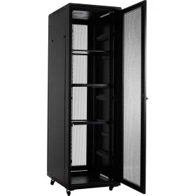 42U Free standing cabinet with adjustable feet and castors. Dimensions: 600 x 1000 x 2033. Perforated front and rear door with o