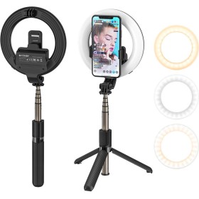 The BlitzWolf BW-BS8 Pro Bluetooth Selfie Stick with Ring Light is a versatile photography accessory that combines the functiona