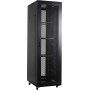 37U Free standing cabinet with adjustable feet and castors. Dimensions: 600 x 1000 x 1813. Perforated front and rear door with o