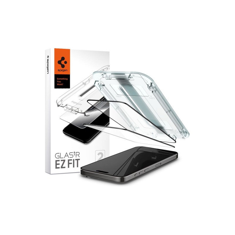Spigen Tempered Glass Screen Protector [GlasTR EZ FIT] designed for iPhone  15 Pro Max [Case Friendly] - 2 Pack