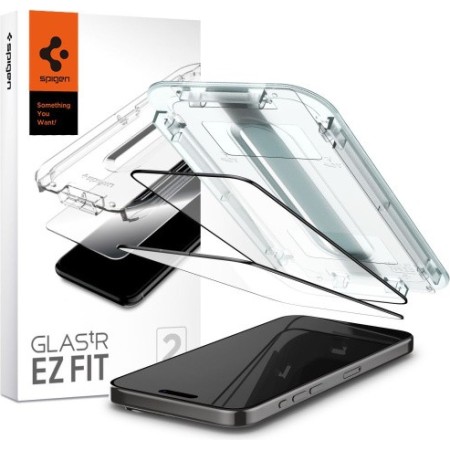 Spigen GLAS.tR ez Fit FC Apple iPhone 15 Pro Max Black [2 PACK]