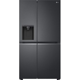 Introducing the LG GSLV71MCTD Freestanding American Fridge Freezer in Sleek Matte Black – a Marvel of Innovation and Style with 