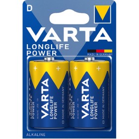 The Varta High Energy D alkaline non-rechargeable battery is used to power high-drain applications that require extended run tim