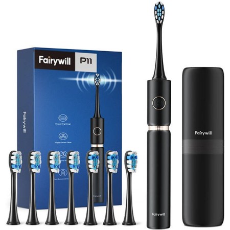 FairyWill Sonic toothbrush with head set and case FW-P11 (Black)