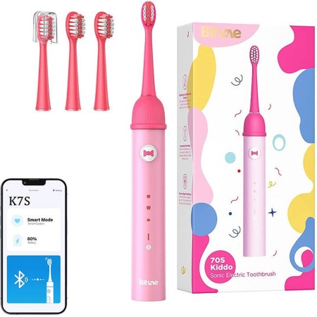 Bitvae Sonic toothbrush with app for kids, tips set BVK7S (Pink)