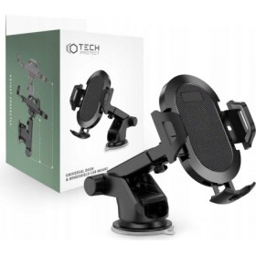 TECH-PROTECT UNIVERSAL CAR MOUNT BLACK. The Tech-Protect Universal Car Mount in sleek black is designed to provide a safe and fu