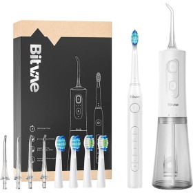 Experience Superior Oral Hygiene with the Bitvae Sonic Toothbrush and Water Flosser D2+C2 Set in Elegant White.