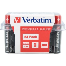 Power your devices reliably with Verbatim's Alkaline AAA Batteries, now available in a convenient box of 24 from Best Buy Cyprus