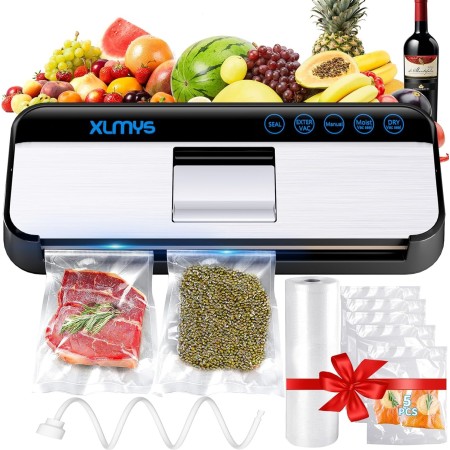 Full Automatic Food Vacuum Sealer LED with 1 Roll + 5 Sealer Bags