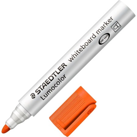 STAEDTLER 351-4 Lumocolor Whiteboard Marker Bullet Tip - Orange (Box of 10)