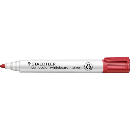 STAEDTLER 351-2 Lumocolor Whiteboard Marker Bullet Tip - Red (Box of 10)