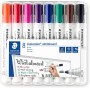 STAEDTLER 351 WP8 Lumocolor Whiteboard Marker Bullet Tip - Assorted Colours (Pack of 8)