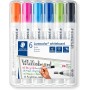 STAEDTLER 351 WP6-1 Lumocolor Whiteboard Marker Bullet Tip - Assorted Colours (Pack of 6)