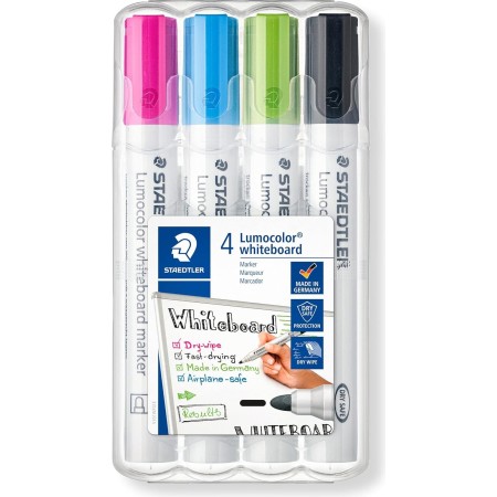 STAEDTLER 351 WP4-1 Lumocolor Whiteboard Marker Bullet Tip (Pack of 4)