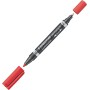 Staedtler 348-2 Lumocolor Double ended permanent marker with bullet and chisel tip Red