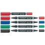 Staedtler 348-2 Lumocolor Double ended permanent marker with bullet and chisel tip Red