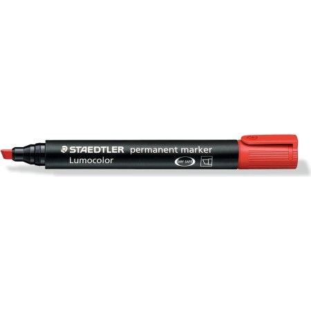 Staedtler Red 385-2 Lumocolor Permanent Chisel Wide Marker