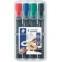 Staedtler Lumocolor 352 WP4 Bullet Tip Permanent Marker - Assorted Colours (Pack of 4)